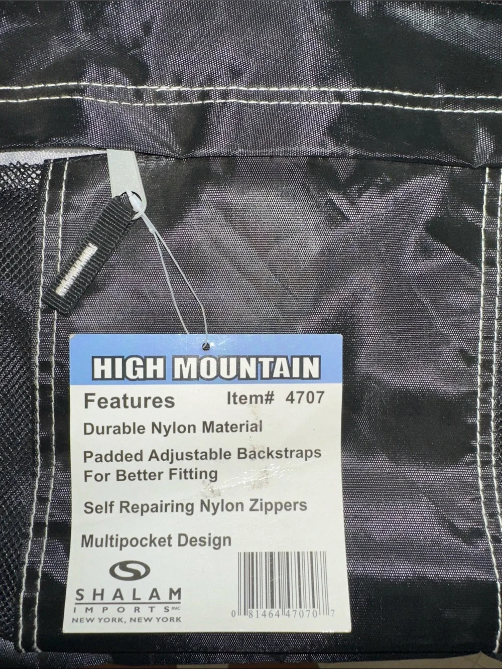Black Men's Hiking Backpack with Reflective Accents